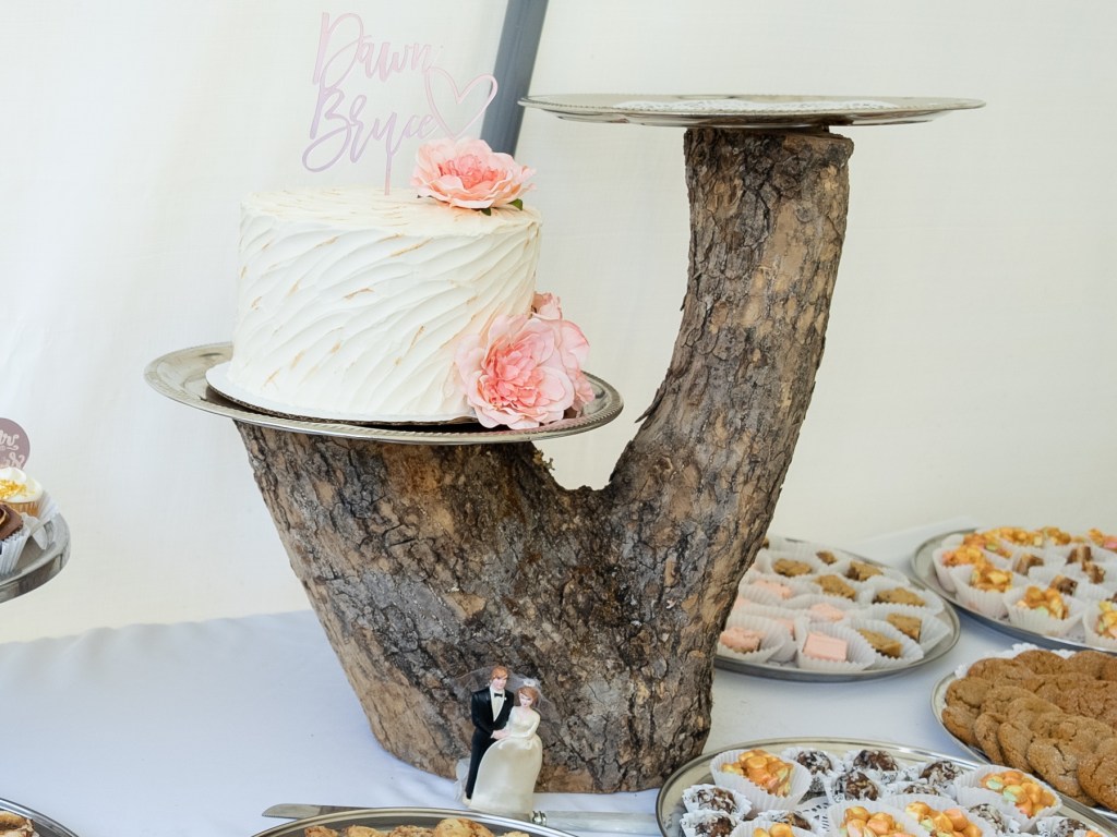 Birch stump cake stand.